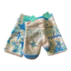 NWT-SHORE THING-KITCHEN TOERLS AND OVEN MITT
